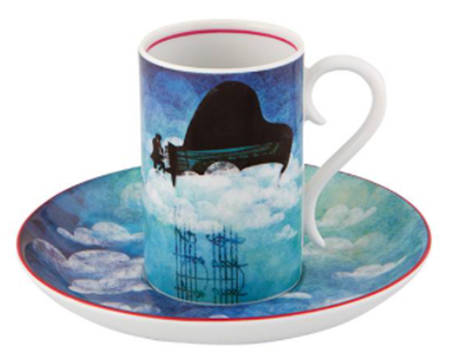 Fur Beethovan Flat Demitasse Cup & Saucer Set