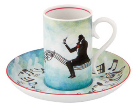 Fur Beethovan Flat Demitasse Cup & Saucer Set