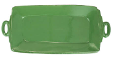 Lastra Green 16" Rectangular Handled Tray