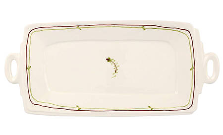Lastra Fiori de Bosco 16" Rectangular Handled Serving Platter