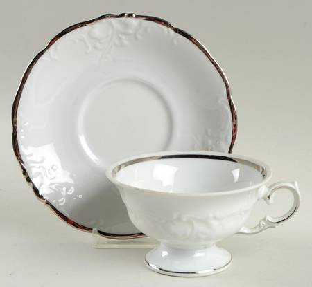 Platin Footed Cup & Saucer Set