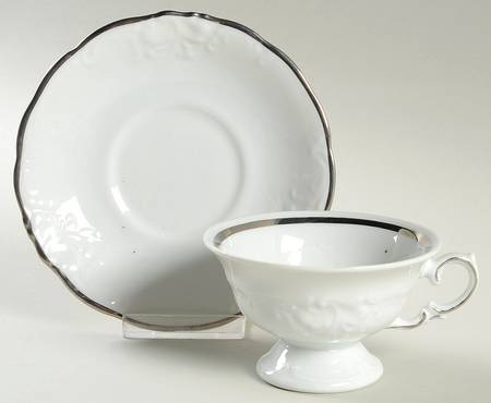 Platin Footed Cup & Saucer Set