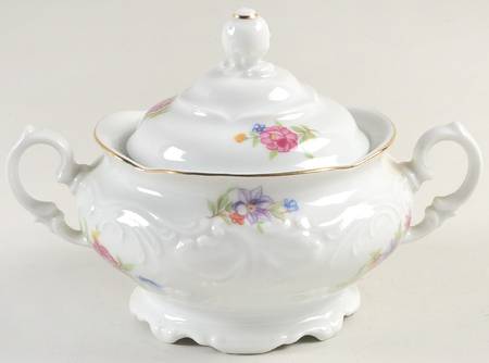 Meissen Flower Sugar Bowl & Lid