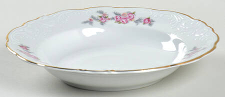 Rose Spray Rim Soup Bowl