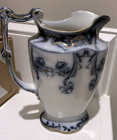 Iris Blue (Flow Blue) Pitcher
