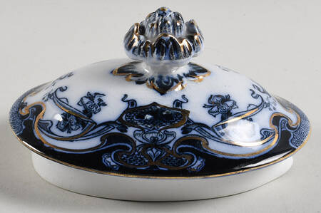 Iris Blue (Flow Blue) Lid for Teapot