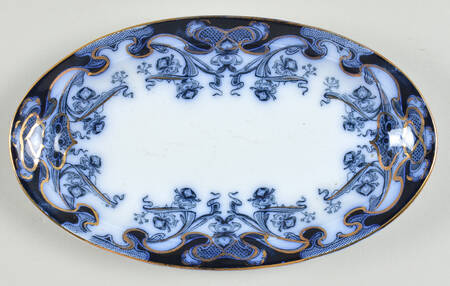 Iris Blue (Flow Blue) Underplate for Gravy Boat