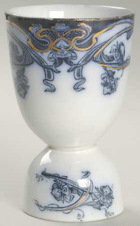 Iris Blue (Flow Blue) Double Egg Cup