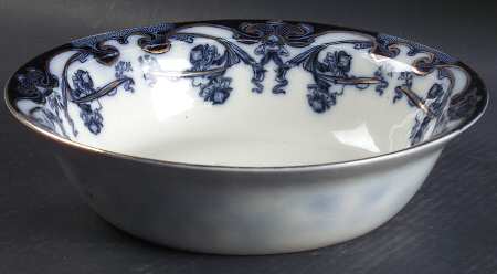 Iris Blue (Flow Blue) 9" Round Vegetable Bowl