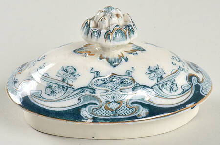 Iris Blue Green (Gold Accents) Lid for Teapot
