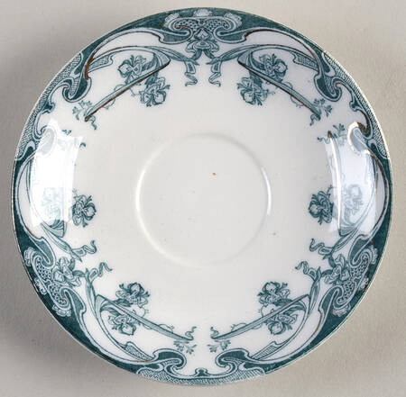 Iris Blue Green (Gold Accents) Saucer for Demitasse Cup
