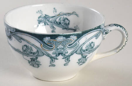 Iris Blue Green (Gold Accents) Flat Cup