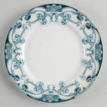 Iris Blue Green (Gold Accents) Dessert/Pie Plate