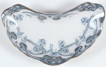 Iris Blue Green (Gold Accents) Bone Dish