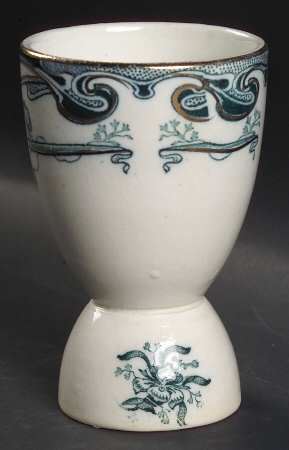 Iris Blue Green (Gold Accents) Double Egg Cup