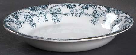 Iris Blue Green (Gold Accents) Coupe Soup Bowl