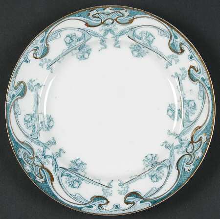 Iris Blue Green (Gold Accents) Bread & Butter Plate