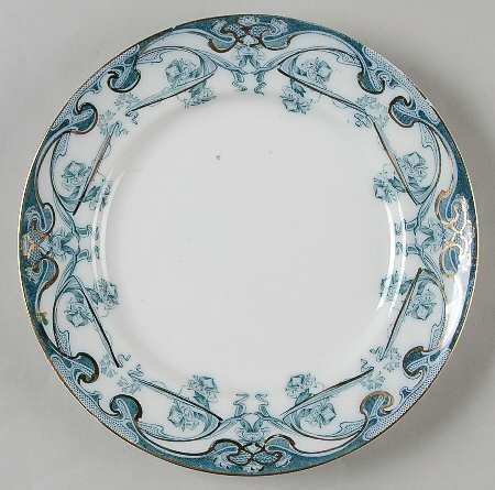 Iris Blue Green (Gold Accents) Salad Plate