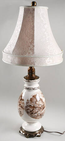Rural Scenes Brown (Round) 31" Electric Lamp & Shade