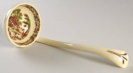 Rural Scenes Brown Multicolor Tureen Ladle
