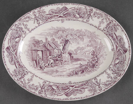 Rural Scenes Purple (Round) 11" Oval Serving Platter