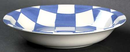Blue Checks Rim Soup Bowl