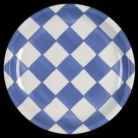 Blue Checks Salad Plate