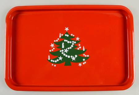 Christmas Tree 18" Rectangular Melamine Tray