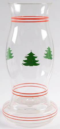 Christmas Tree (2 Piece) Glassware Hurricane Lamp