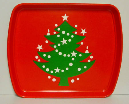 Christmas Tree 12" Rectangular Melamine Tray