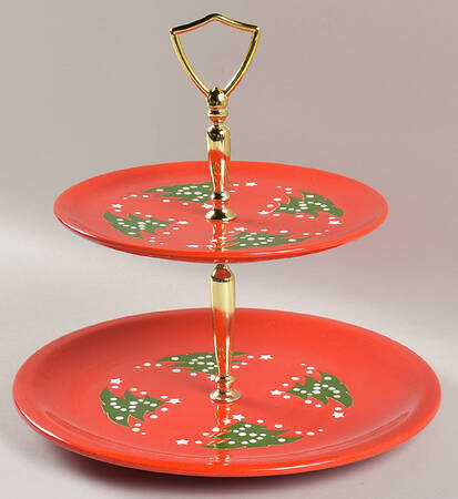 Christmas Tree 2 Tiered Serving Tray (Dinner & Salad Plate)