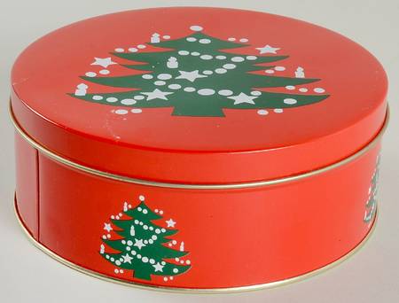 Christmas Tree Small Round Storage Tin & Lid