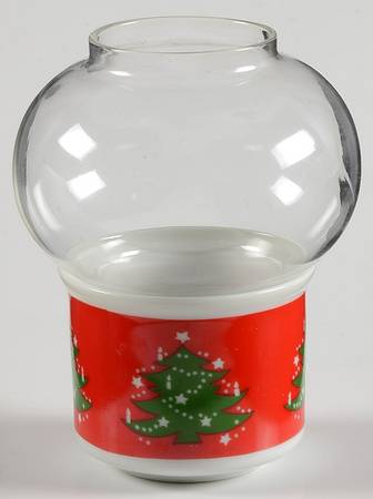 Christmas Tree Votive Candleholder with Glass Globe
