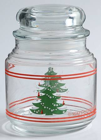 Christmas Tree Glassware Candle Jar & Lid