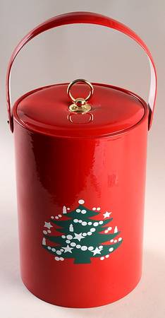 Christmas Tree Plastic Ice Bucket & Lid