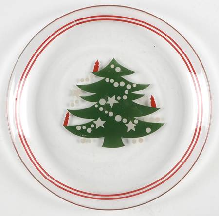 Christmas Tree Glassware Dessert Plate
