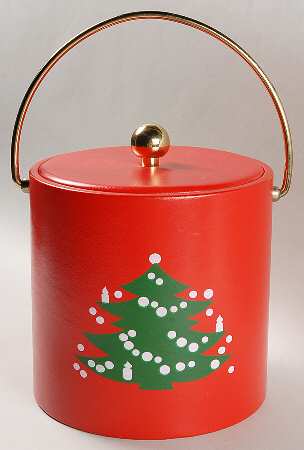 Christmas Tree Plastic Ice Bucket & Lid