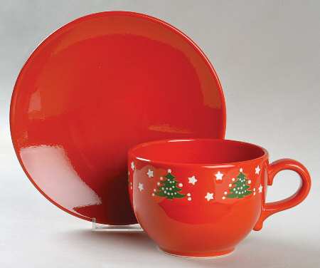 Christmas Tree Jumbo Cup & Saucer Set