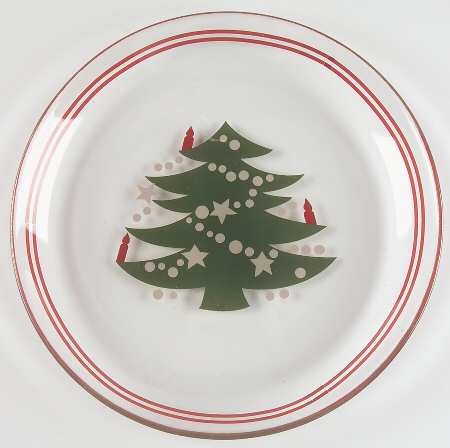 Christmas Tree Glassware Dessert Plate