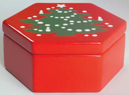 Christmas Tree Hexagonal Box & Lid