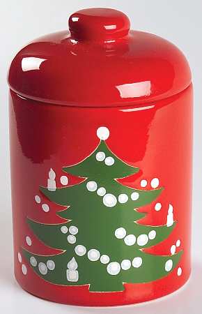 Christmas Tree Small Covered Jar & Lid