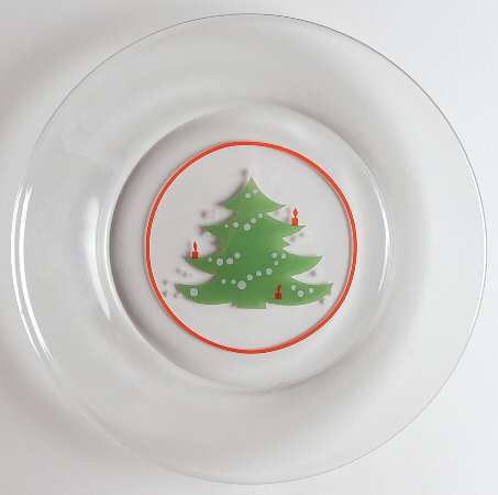 Christmas Tree Glassware Dessert Plate