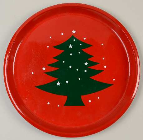 Christmas Tree Lacquerware Service Plate