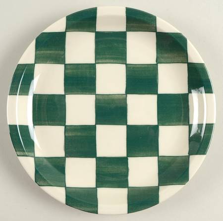 Green Checks Salad Plate