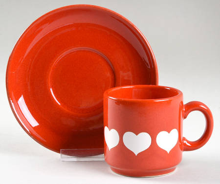 Heart Flat Demitasse Cup & Saucer Set