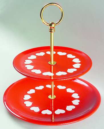 Heart 2 Tiered Serving Tray (Dinner & Salad Plate)