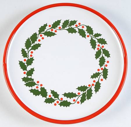 Holly on White Salad Plate