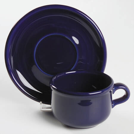Solid Colours Royal Blue Flat Cup & Saucer Set