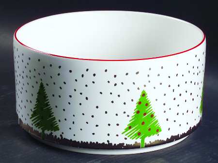 White Christmas 8" Round Vegetable Bowl