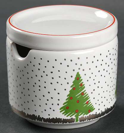 White Christmas Sugar Bowl & Lid